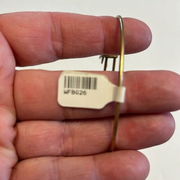 WIND & FIRE NWT Fleur De Lis Gold Charm Bangle Bracelet Stackable Expandable - Picture 5 of 6